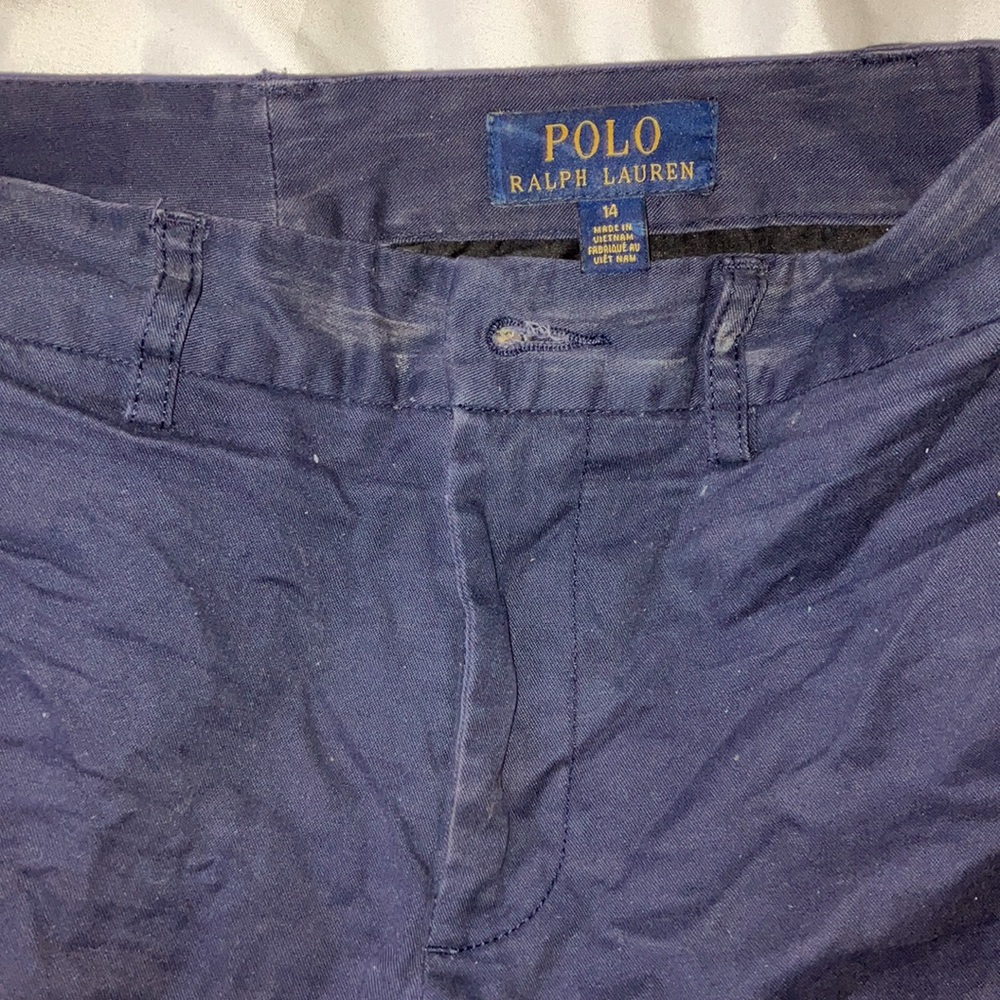 Polo, Ralph Lauren ,boys (14) khaki pants. Worn. Good condition. Ironing needed.
